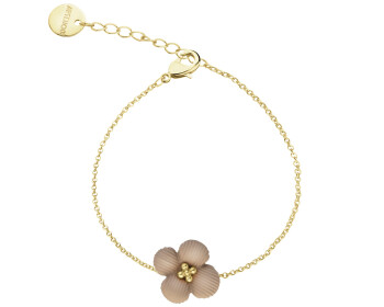 Bransoletka z mosiądzu pozłacana - kwiat