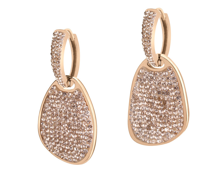 Kolczyki ze stali szlachetnej z kryształami