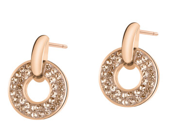 Kolczyki ze stali szlachetnej z kryształami - koło