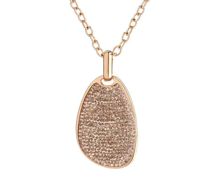 Naszyjnik ze stali szlachetnej z kryształami