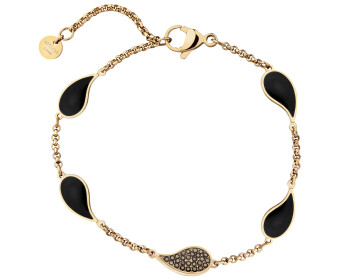 Bransoletka ze stali szlachetnej z kryształami