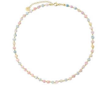 Naszyjnik z mosiądzu pozłacany ze szklanymi detalami
