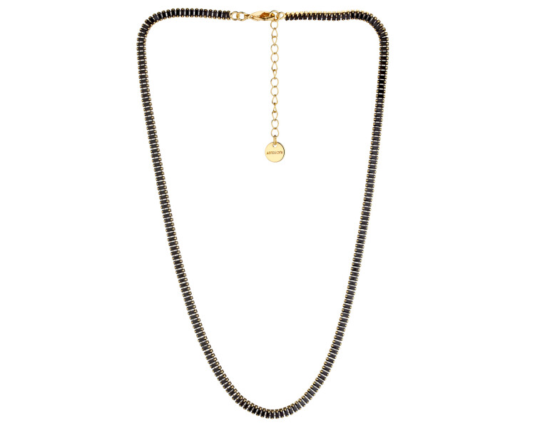 Naszyjnik z mosiądzu pozłacany z cyrkoniami