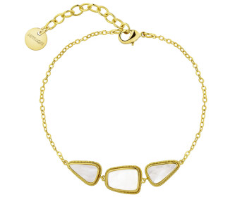 Bransoletka z mosiądzu pozłacana z masą perłową