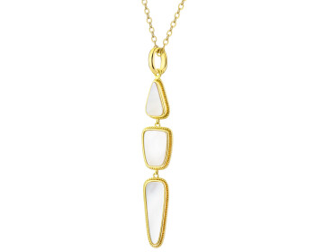 Naszyjnik z mosiądzu pozłacany z masą perłową