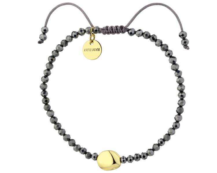 Bransoletka z mosiądzu pozłacana z kamieniami jubilerskimi