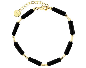 Bransoletka z mosiądzu pozłacana z lawą