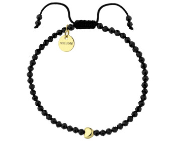 Bransoletka z mosiądzu pozłacana ze spinelami - serce