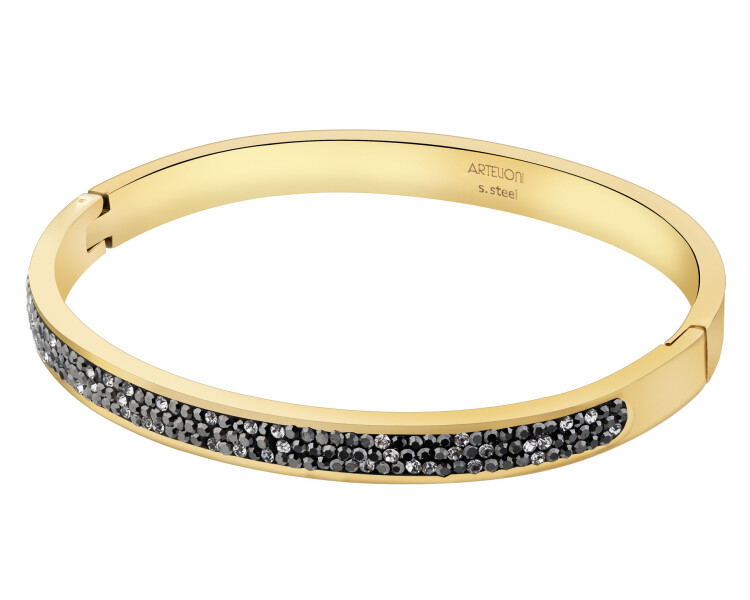 Bransoletka ze stali szlachetnej z kryształami