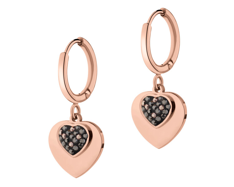 Kolczyki ze stali szlachetnej z markasytami - serce
