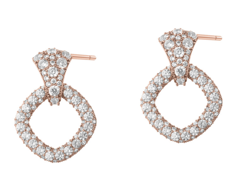 Kolczyki z mosiądzu pozłacane z cyrkoniami