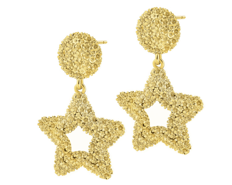 Kolczyki z mosiądzu pozłacane - gwiazdy