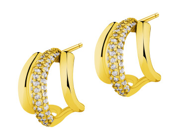 Kolczyki z mosiądzu pozłacane z cyrkoniami