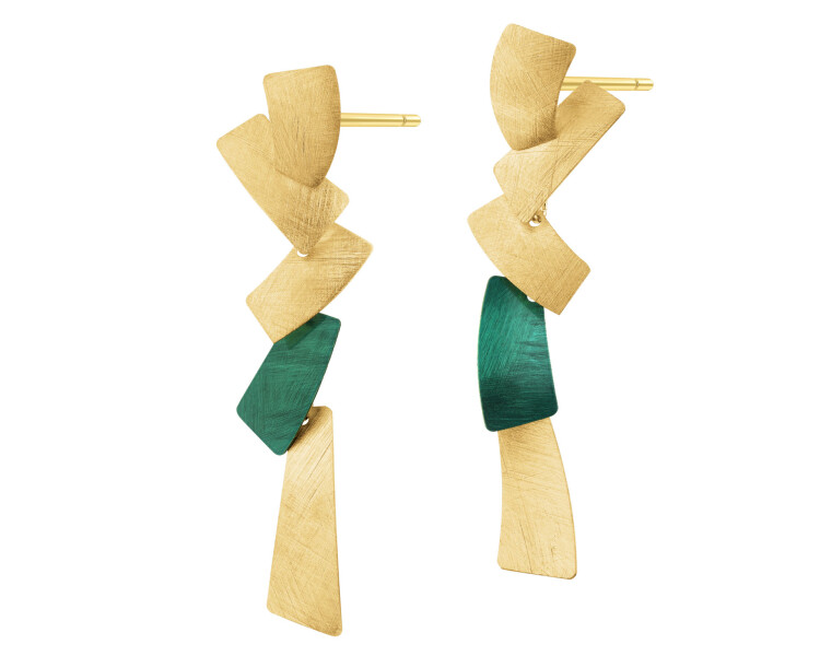 Kolczyki z brązu pozłacane