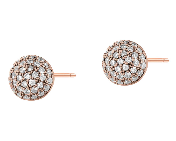 Kolczyki z mosiądzu pozłacane z cyrkoniami