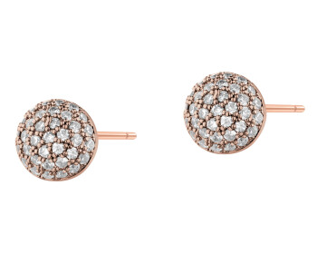 Kolczyki z mosiądzu pozłacane z cyrkoniami