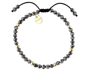 Bransoletka z mosiądzu pozłacana z kamieniami jubilerskimi