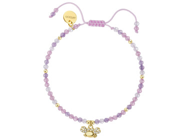 Bransoletka z mosiądzu pozłacana z cyrkoniami - krab