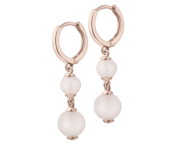 Kolczyki z mosiądzu pozłacane z kwarcami