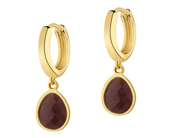 Kolczyki z mosiądzu pozłacane z agatami