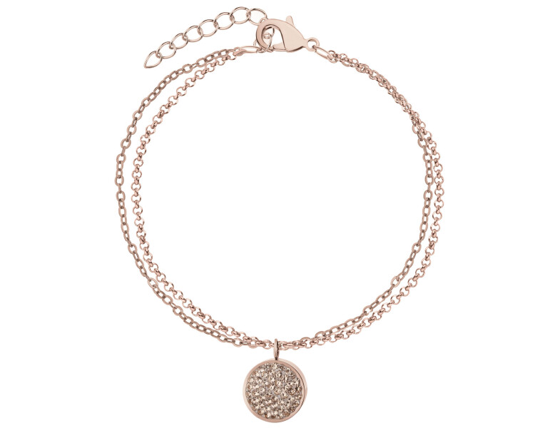 Bransoletka ze stali szlachetnej z kryształami