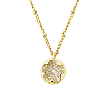 Naszyjnik ze stali szlachetnej z kryształami - kwiat