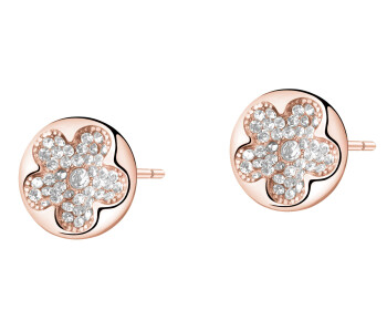 Kolczyki ze stali szlachetnej z kryształami - kwiat