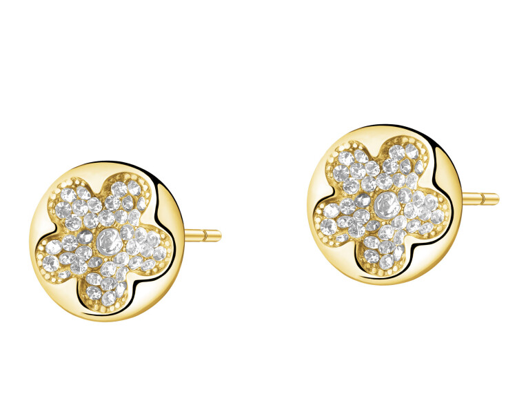 Kolczyki ze stali szlachetnej z kryształami - kwiat