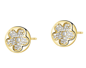 Kolczyki ze stali szlachetnej z kryształami - kwiat