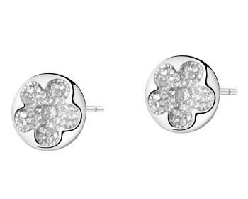 Kolczyki ze stali szlachetnej z kryształami - kwiat