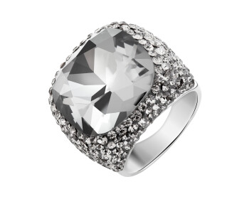 Pierścionek ze stali szlachetnej z kryształami