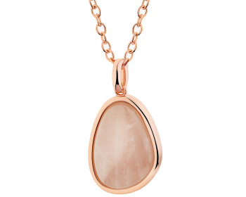 Naszyjnik z mosiądzu pozłacany z kwarcem