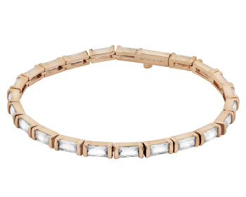 Bransoletka z mosiądzu pozłacana z cyrkoniami