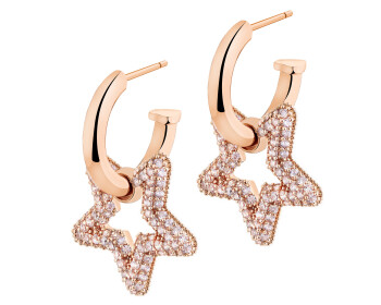 Kolczyki z mosiądzu pozłacane z cyrkoniami - gwiazda