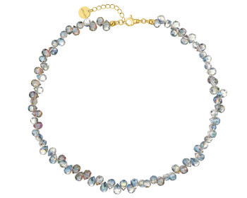 Naszyjnik z mosiądzu pozłacany ze szklanymi detalami