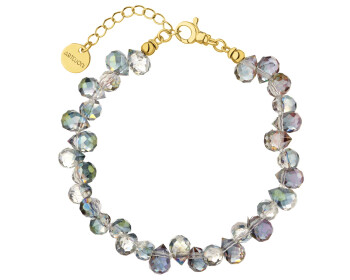 Bransoletka z mosiądzu pozłacana ze szklanymi detalami