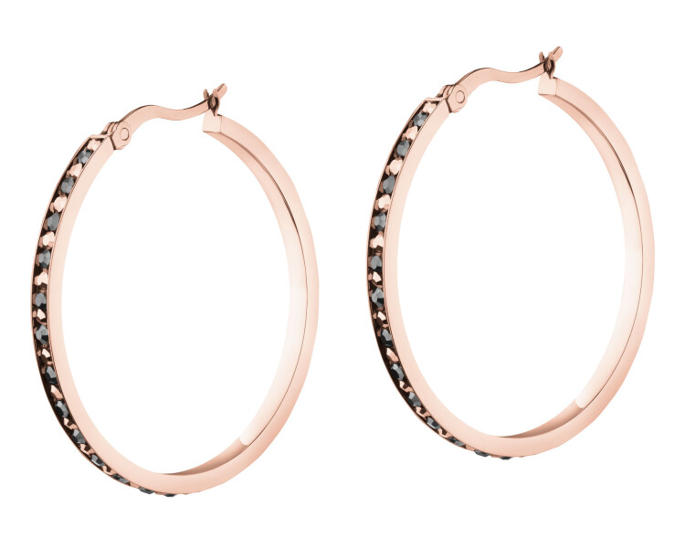 Kolczyki ze stali szlachetnej z markasytami - koło