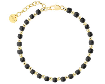 Bransoletka z mosiądzu pozłacana z agatami