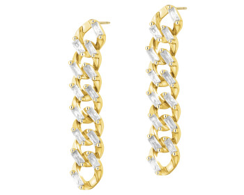 Kolczyki z mosiądzu pozłacane z cyrkoniami