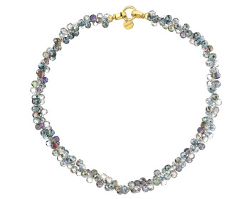 Naszyjnik z mosiądzu pozłacany ze szklanymi detalami