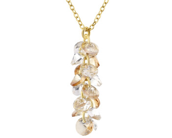 Naszyjnik z mosiądzu pozłacany ze szklanymi detalami