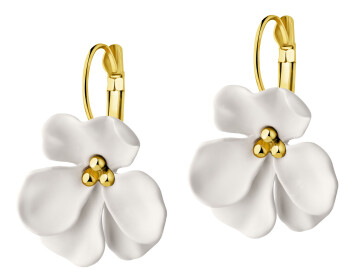Kolczyki z mosiądzu pozłacane - kwiaty