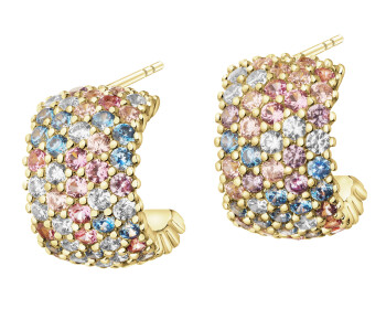 Kolczyki z mosiądzu pozłacane z cyrkoniami